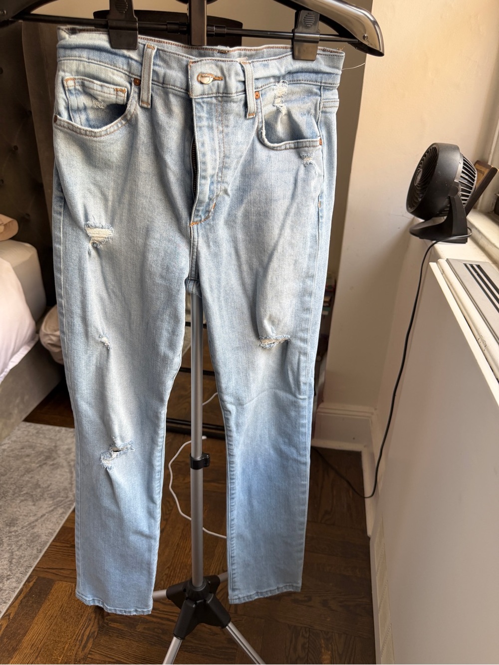 Joe's Jeans Light Blue Straight Leg Distressed Jeans